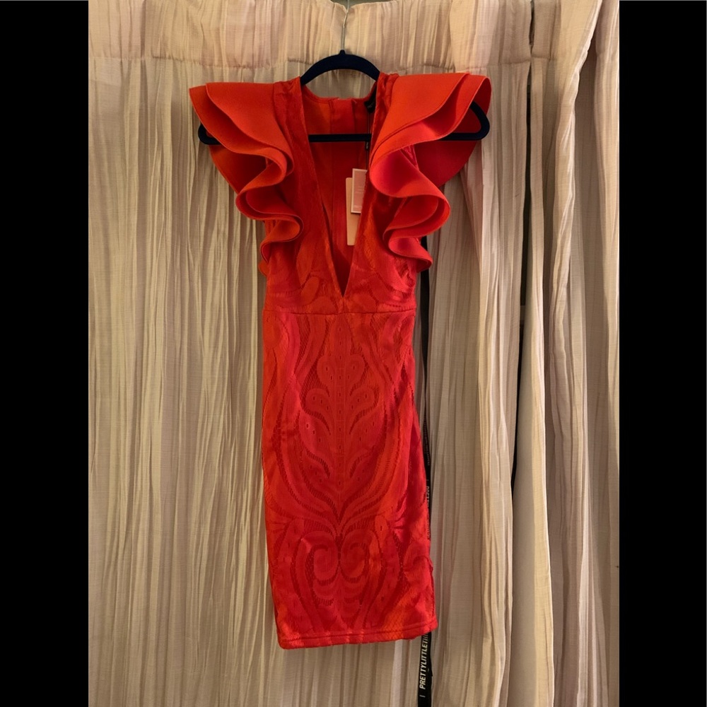 Deep V holiday dress.